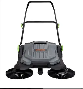 VEVOR Walk-behind Hand Push Floor Sweeper, 25.6" Sweeping Width Floor Sweeper Manual Non-Electric, 5-Gallon Waste Container, Angle & Height Adjustable Folding Handle for Walkway, Yard, Garage, Patio  Top Seller Cleaning
