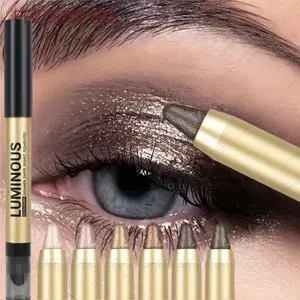 6pcs/set 2-in-1 Glitter Shimmer Eyeshadow Stick with Brush,  Glitter Pencil Crayon, Creamy Texture, Long Lasting, Ideal for Christmas Gift