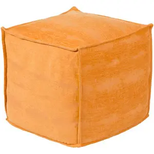 Copacetic Flange Pouf, Burnt Orange