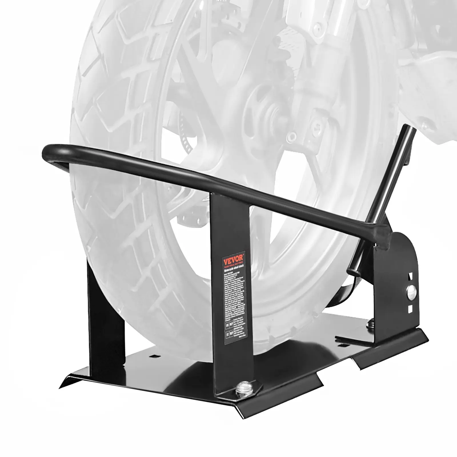 【Summerfinds】VEVOR Heavy-Duty Steel Motorcycle Front Wheel Chock, 1800 lbs Heavy Load Capacity, 3 Adjustable Holes, Multi-Hole Base, 11.9lbs/5.4kg, 610*247*327mm, Screws Included, Easy-to-Use, Off-Road Compatible for 15"-21" Bikes & Repair Shops