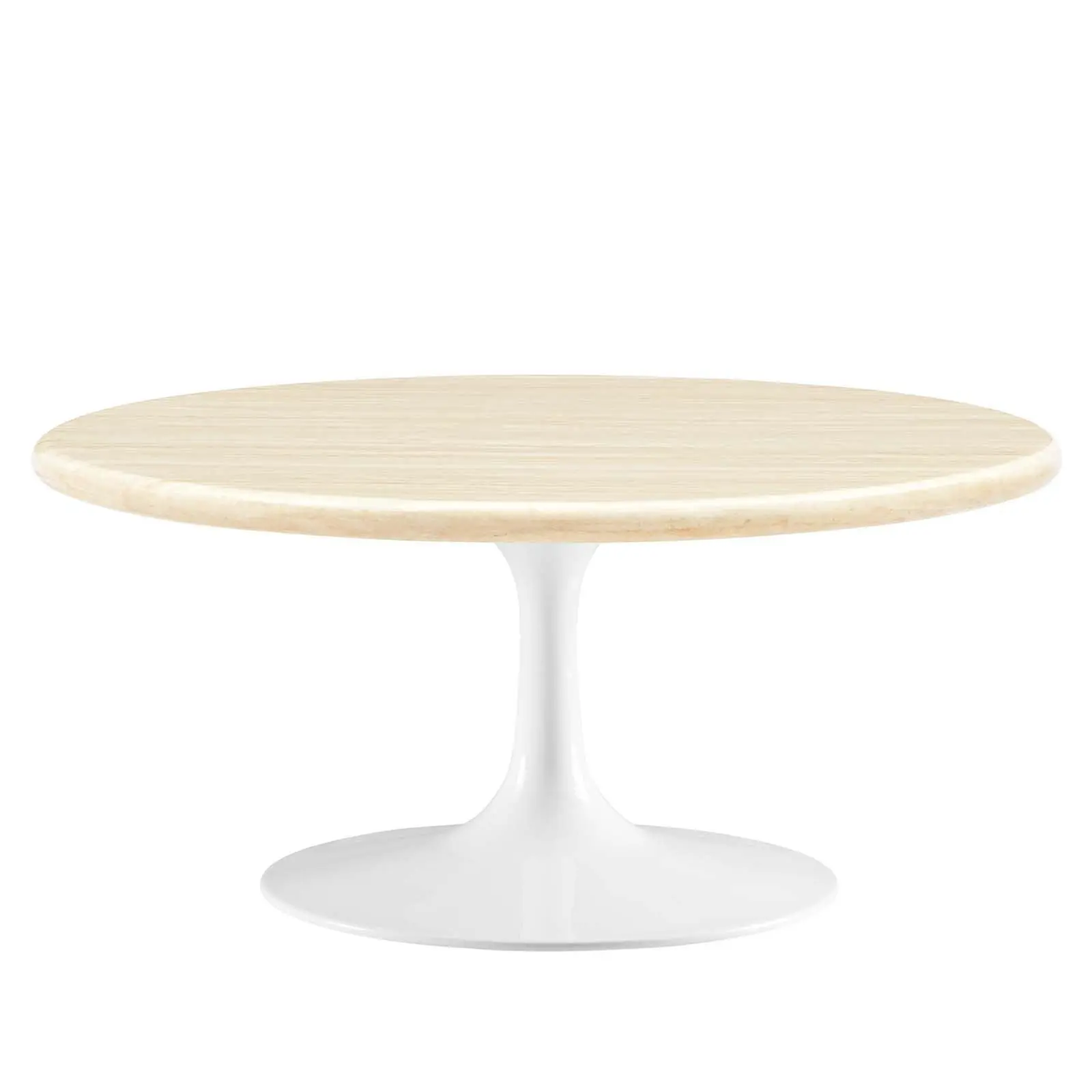 Modway Lippa 36” Round Artificial Travertine Coffee Table