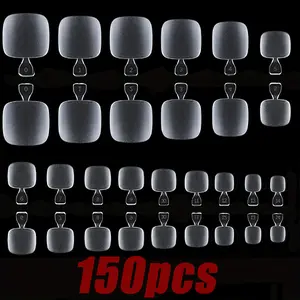 US-NAIL - 150Pcs Clear Press on Toenails with Nail Glue Kit No File Matte Gel Toe Nail Tips Full Cove Nail Set Press On Cute Nails Charms