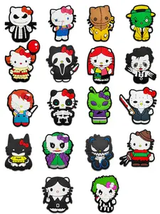 Kitty Halloween PVC Cartoon DIY Shoe Charms Set, Decorative Classic Sandals, Family Children Home Party Christmas Gift
