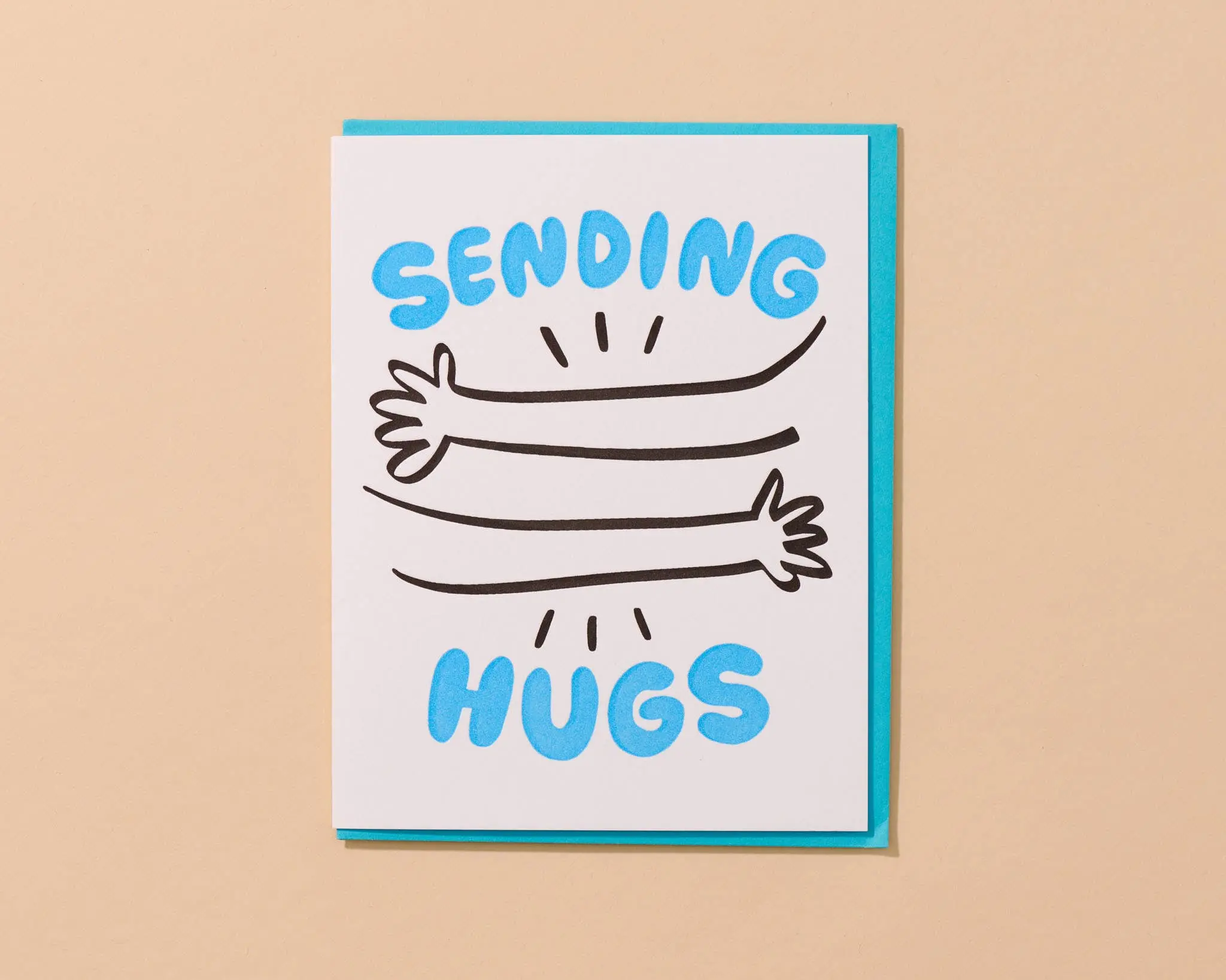 Sending Hugs Miss You Sympathy Letterpress Greeting Card