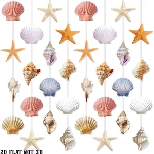 Coastal Seashell & Starfish Banner, Perfect for Bachelorette Parties, Weddings, Birthdays, Baby Showers, Unique Ocean-Themed Decoration, Party Decorations Banners