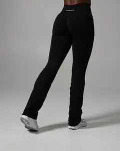 Pump Mid Rise Flared Pant Long - Black
