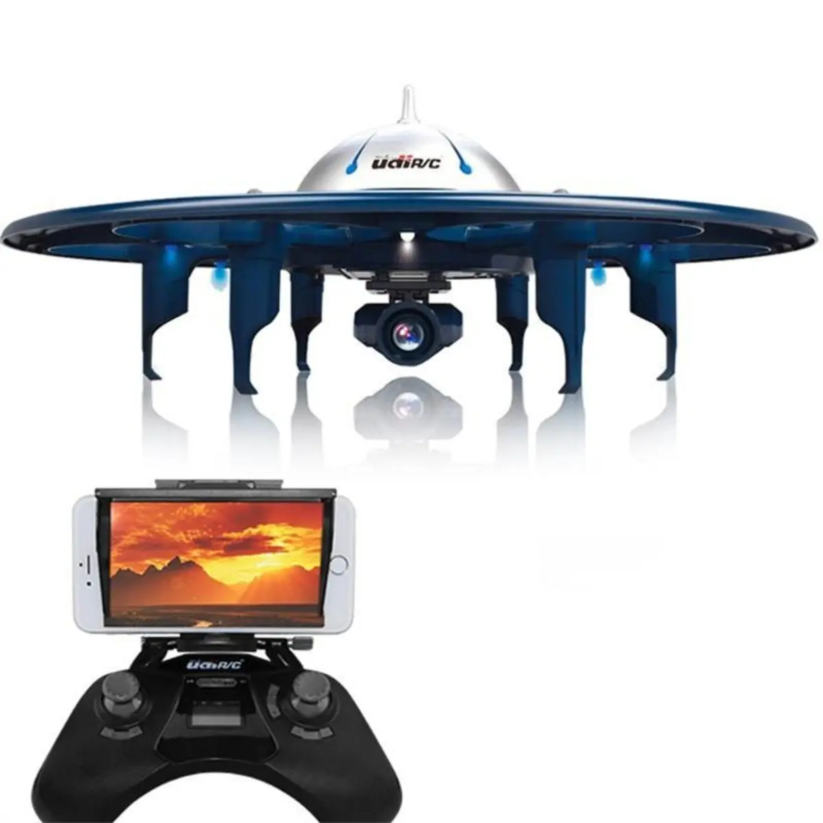 Ninja WiFi RC UFO Drone with 720P HD Camera & Real Time Video Transmission Blue Quadcopter Drone for App Control & Bluetooth Remote