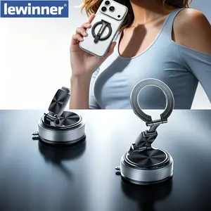 2-in-1 Magnetic Phone Mount with Vacuum Suction, Strong Hold for Car Dashboard & Desk, 360° Adjustable for Hands-Free Navigation & Calls