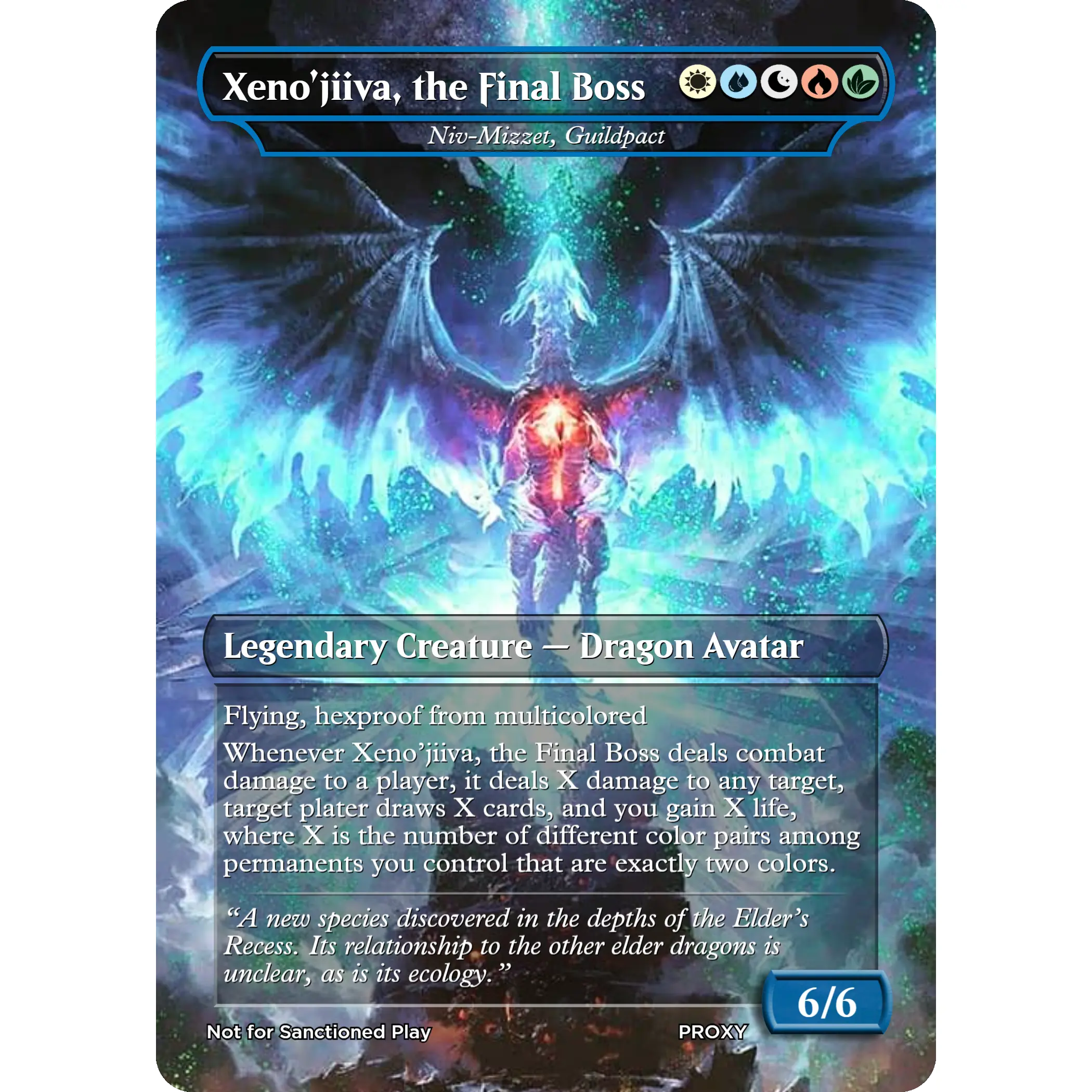 GhostDogProxies Xeno'jiva The Final Boss Niv-Mizzet Guildpact MTG PROXY Video Games Monster Hunter Wilds Art Legendary Creature Dragon Avatar Card 6/6