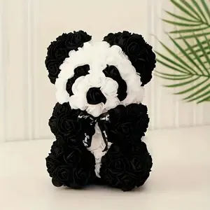 Artificial Rose Bear, 1 Count Cute Bear Shaped Flower Ornament, Home Decor Supplies for Living Room Bedroom Dining Room Wedding Party, Artificial Flowers Gothic, Home Decor Accessory