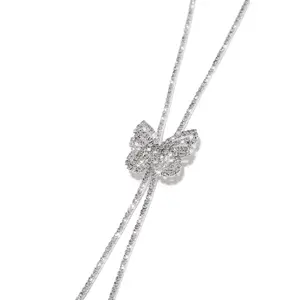 Mariposa Embellished Slide Necklace - Silver