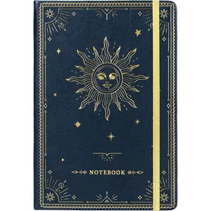 Artfan Ruled Notebook/Journal – Premium Thick Paper Faux Leather Classic Writing Notebook with Pocket + Page Dividers Gifts, Banded, Large, 144 Pages, Hard Cover, Lined (5.8''X 8.4'') - Blue
