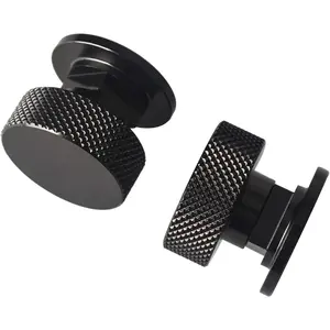 3mirrors Welding Hood (Pipeliner) Helmet Fasteners Headgear Replacement Parts Accessories Screws Flip Hood Aluminum - 1 Pair (Black Anodized Knurled)