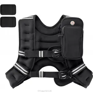 Weighted Vest,6lb/10lb/12lb/16lb/20lb/25lb/30lb Weight Vest with Reflective Stripe, Body Weight Vests Adjustable for Men, Women Workout, Strength Training, Running, Walking, JoggingCCFemmeFable30