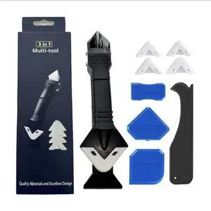 11Pcs Silicone Caulking Tools 3 in1 Grout RemovalTool(Stainless Steelhead)&Grout Remove Scraper, CaulkRemover for Kitchen/Bathroom/Window