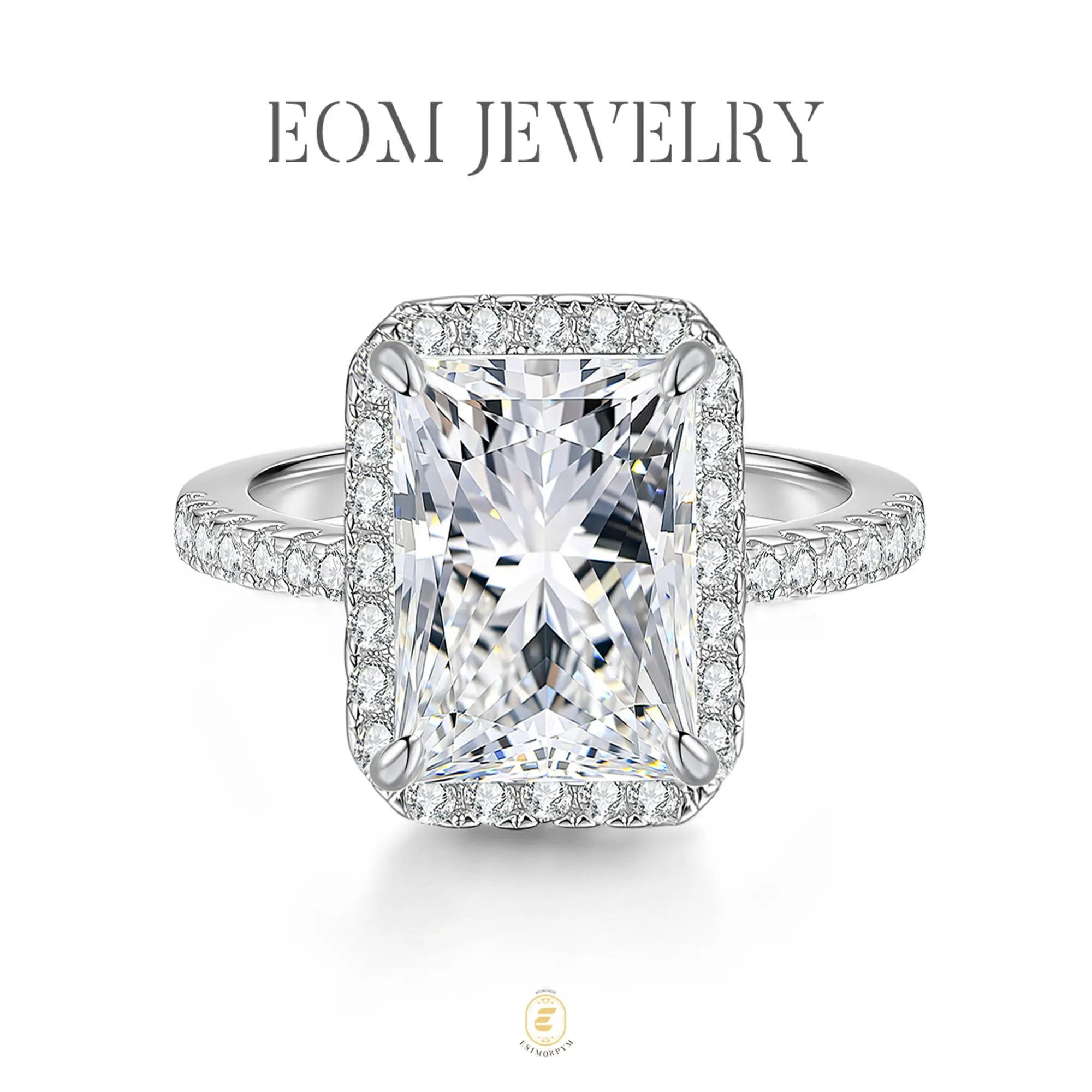 Radiant Pavé Halo Ring Luxury Statement Ring for Women Wedding Engagement Anniversary Valentine's Day Birthday Gift Daily Wear