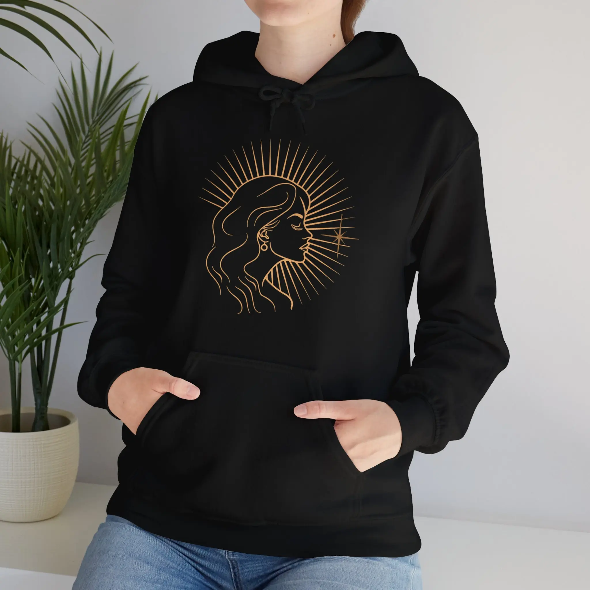 Golden Glow, Radiant Metallic Pullover, Luxe Fashion Gift, Warm Sunset Sweater, Bright Style Clothing, Unisex Graphic Hoodie