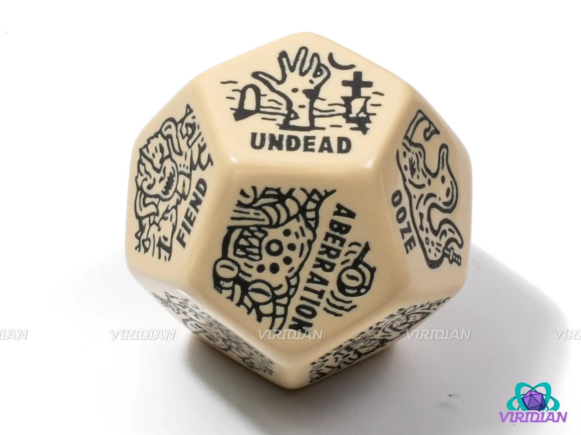 Monster Generator Die | D&D Random Encounter Creation Dice, Enemies/Monster/Creature Types, 30mm | Acrylic Giant D12 (1)