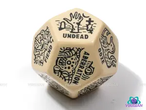 Monster Generator Die | D&D Random Encounter Creation Dice, Enemies/Monster/Creature Types, 30mm | Acrylic Giant D12 (1)