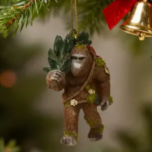 Christmas New Monkey Holding Tree Ornament, Home Gift, Holiday Atmosphere Decoration, Festive Hanging Decor, Christmas Decorations