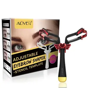 Aliver Eyebrow Tool Kit, Adjustable Folding Level Ruler, Symmetrical Brow Template, Reusable Material, Easy for Beginners, Portable Makeup Tools, Compact