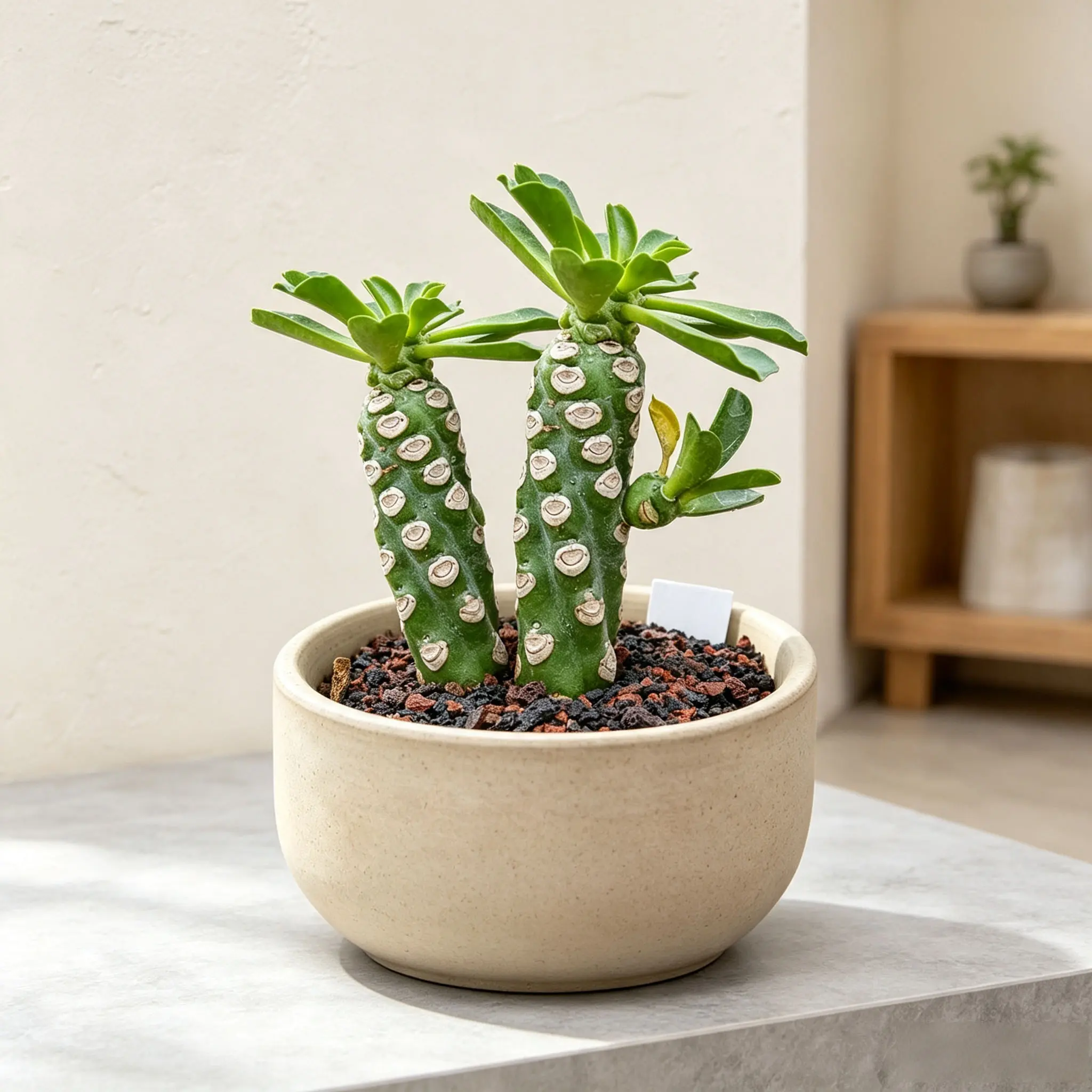Euphorbia Neriifolia – Columnar Potted Succulent for Desk & Home Decor