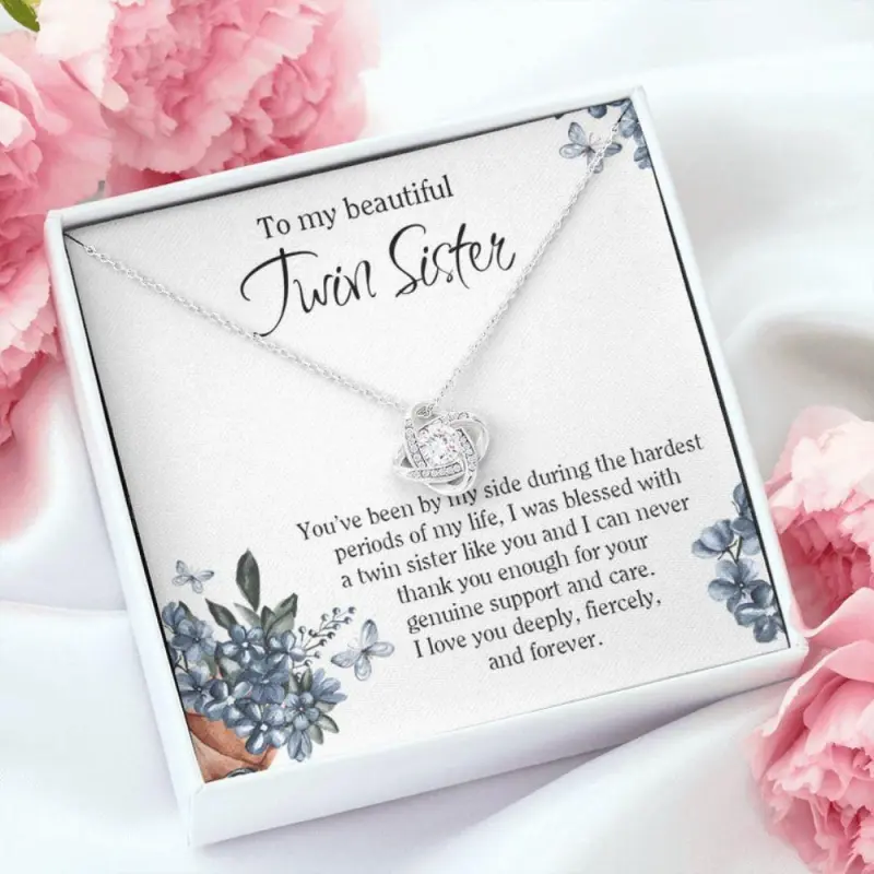 Sister Necklace, Gift For Twin Sister, Twin Sister Necklace, Love Necklace For My Beautiful Twin Sister