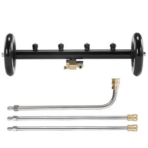 Tool Daily Dual-Function Undercarriage Cleaner,Surface Cleaner for Pressure Washer, 16 Inch, Underbody Car Wash Water Broom with 3 Counts Extension Wand, 4000 PSI，Christmas gifts