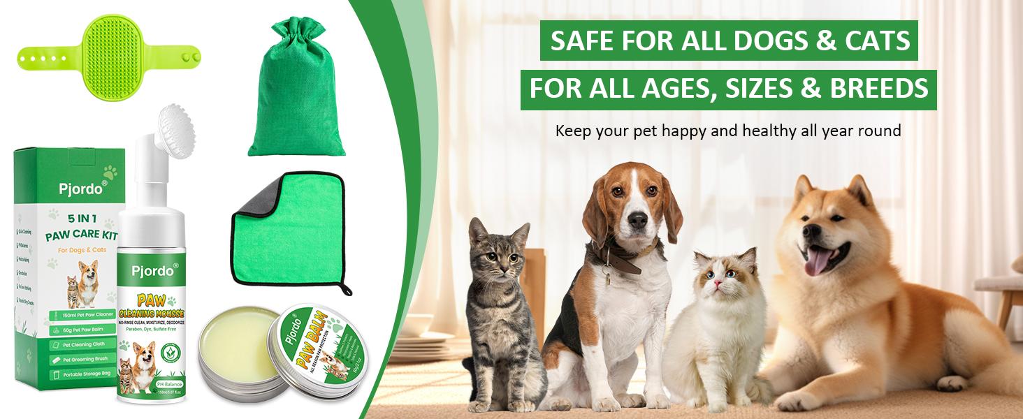 Dog Paw Cleaner Kit No Rinse Waterless Soap-Free Cleanser for All Breed Sizes with Healing Balm for Dry Cracked Paws Protector Care Set,valentine's day gifts for her/him Dog Paw Cleaner Kit No Rinse Waterless Soap-Free Cleanser for All Breed Sizes with Healing Balm for Dry Cracked Paws Protector Care Set,valentine's day gifts for her/him