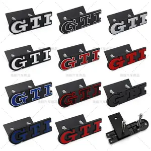 3D Metal Car Grille Sticker GTI Emblem For Volkswagen Golf 5 Polo Golf 7 5 6 Mk6 7 R 7 Gtd Mk7 Mk4 Mk5 GTI Car Stickers
