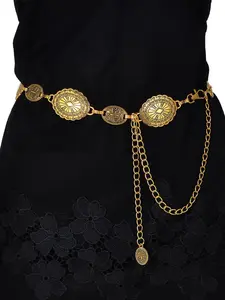 Boho Lapse Concho Chain Waist Belts for Women Western Cowboy Belts Cowgirl Waist Harness Gold Waists Chains Belt（120cm） Statement Belts