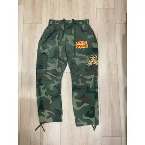 Death 2 Designer “CROSSBONES” WINDBREAKER CARGO PANTS - Green Camo