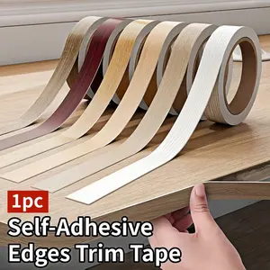 1 Roll (10m/393.7inch) - Peel & Stick Self-Adhesive Edges Trim Tape - No Glue Needed, Easy Application - for Cabinets, Doors, Furniture, DIY Projects - Modern Minimalist Finish  - Durable PVC Construction, Cabinet Finishing Tape, Clean Edges Design