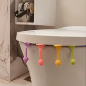 Cute Mushroom Toilet Seat Cover Handles with Non-Slip Grips, Soft Colors, Easy Install Bathroom Accessories