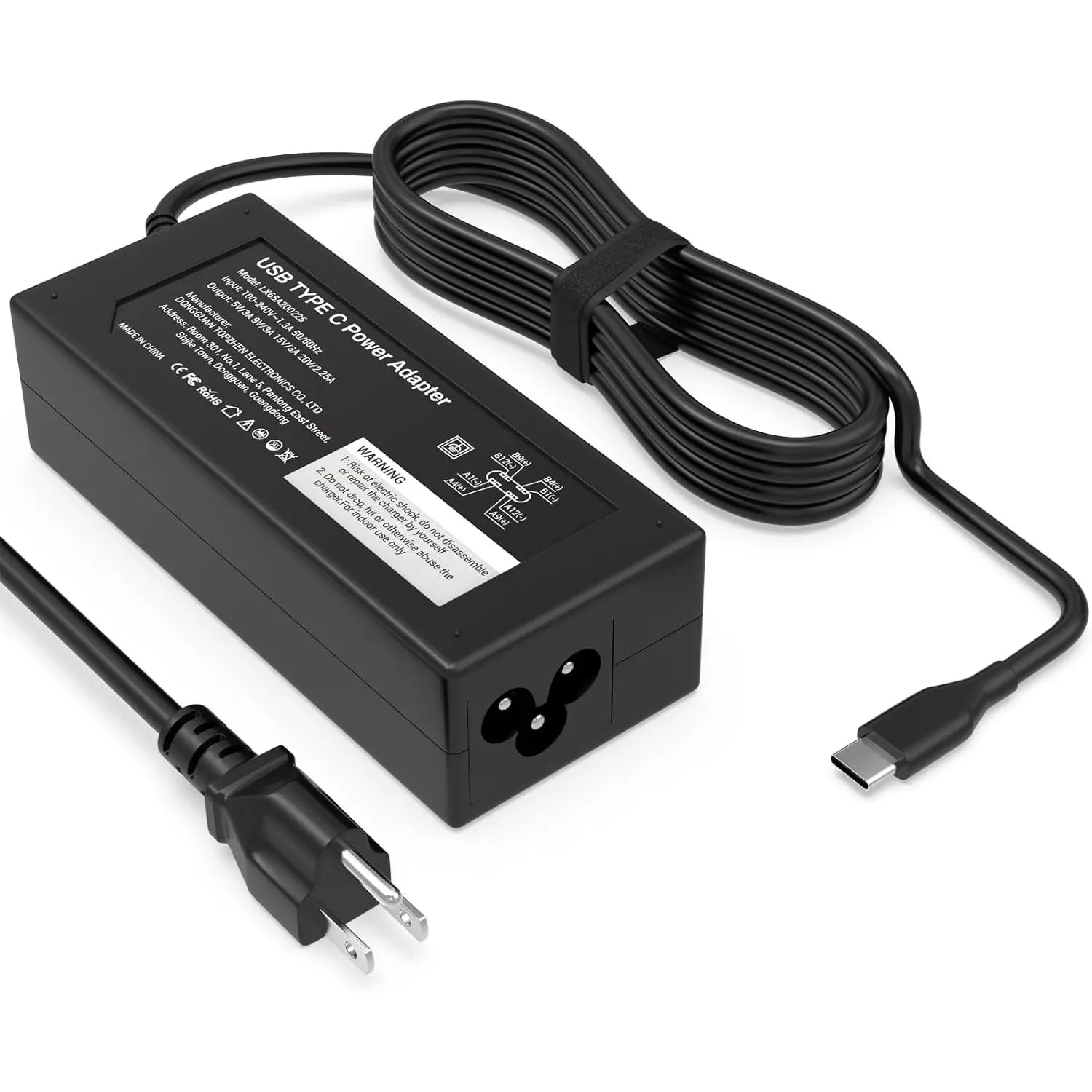 Universal Chromebook Charger 45W USB-C Power Adapter for Laptop Charger, Type C Power Cord, 6FT Easy to Travel