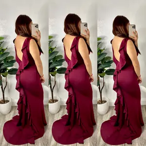 Annette Long Dress (Burgundy)
