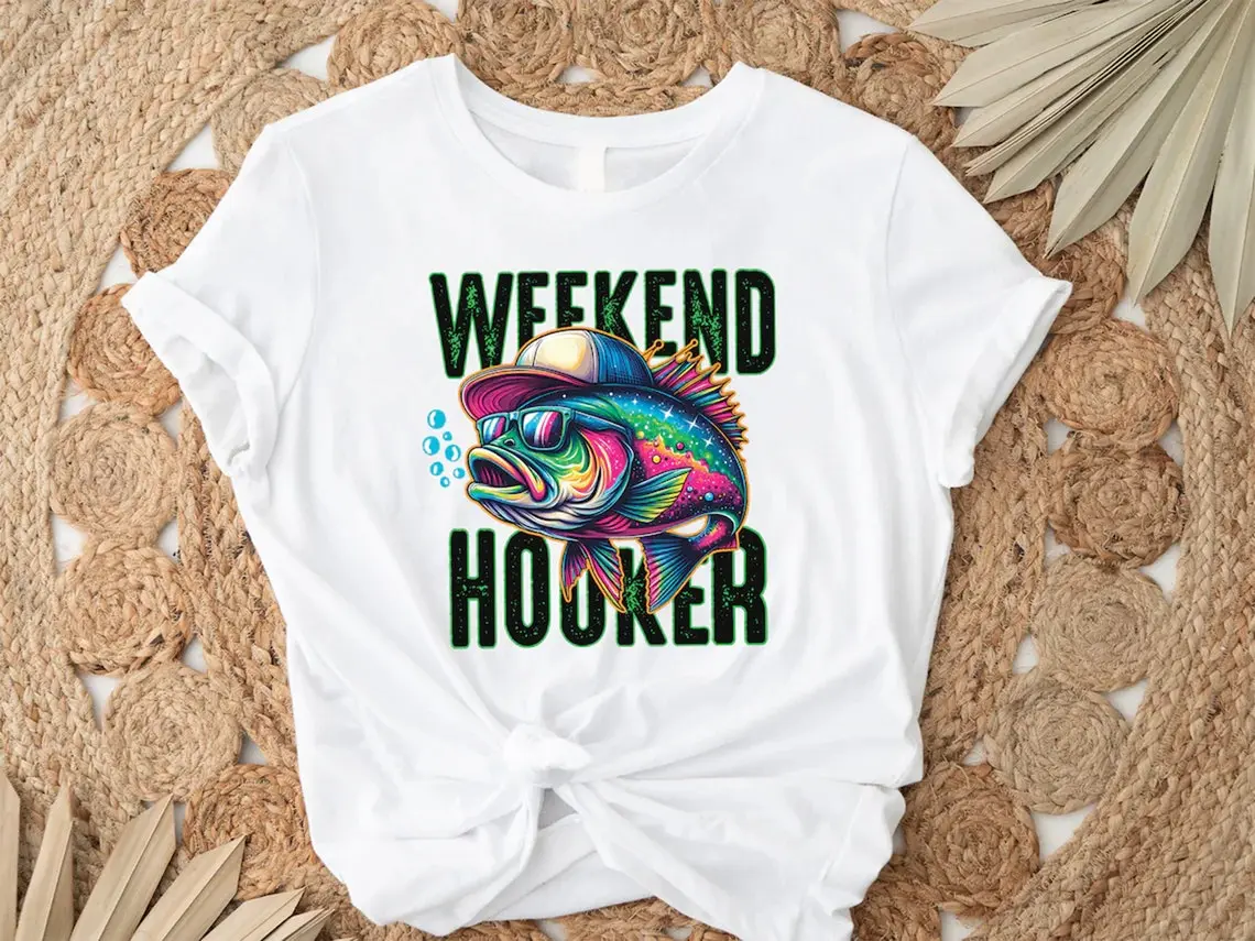 Weekend Hooker Shirt, Fishing T-shirt, Lake Vibes Shirt, Bass Fish, Dad Fishing Shirt