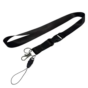 1/5/10pcs Heavy Duty Black Lanyard with Quick Release Buckle | Detachable Neck Strap for Keys, ID Badge & Phone | Minimalist Professional Work Gear for Office & Events, Office Supplies