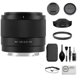 Viltrox AF 40mm f/2.5 FE Lens Compatible with Sony E Mount Bundle with UV Filter + Lens Cap Keeper + Cleaning Kit + Cleaning Cloth (5 Items)