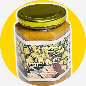 Pineapple & Dates Jam - No Added Sugar, Super Spicy with Jalapeño & Mini Yellow Red Peppers - Sweet Spread for Sandwiches Salads & Baked Goods - Made in USA 10.38oz