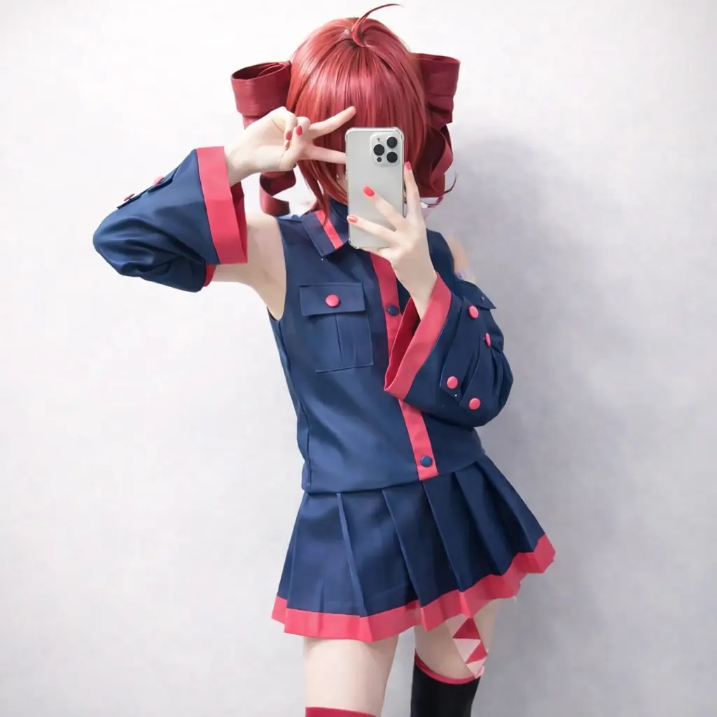 Women's Comfortable Kasane Teto Blue Cosplay Costume - Vtuber Anime Uniform Set with Pleated Skirt, Detachable Sleeves, Matching Strap, Socks, Leg Covers for Conventions, Halloween