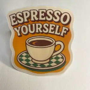 Espresso Yourself & More Coffee Themed Retro Die-Cut Stickers
