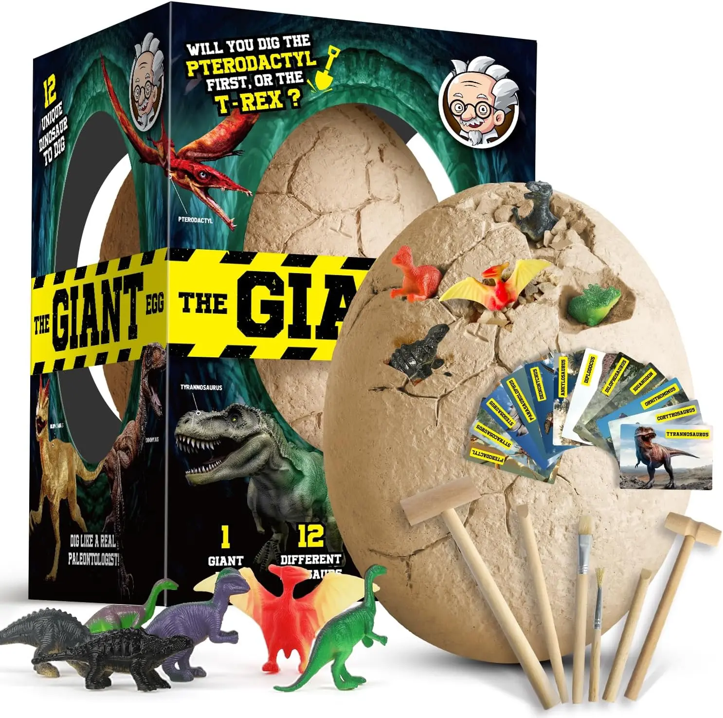 Ancient African dinosaur eggs with 12 Unique Large Surprise Dinosaur Educational STEM Toys (Aged 5-12)