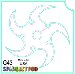 Ruby Red Paint G43-2 2 x 2 in. 2 Ply Tribal Blade Design Glitter Tattoo, Pack of 100