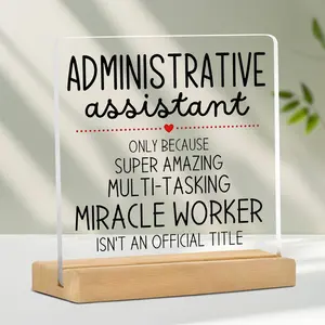 Acrylic Desktop Ornament, Administrative Assistant Gift, Secretary Desktop Decoration, Receptionist Desktop Accessories, Funny Office Desktop Ornament, Acrylic Plaque Sign