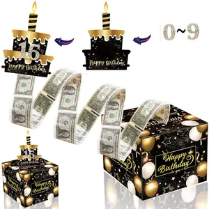 Rxwstt Birthday Money Box Gift Set, Gift Box Design, Cash Explosion Surprise Box, Cake Roll Money Kit, DIY Surprise Gift for All Ages