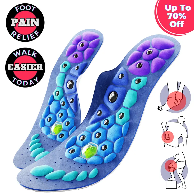 Akusoli Insoles for Foot Pain Relief, 220+ lbs Support for Plantar Fasciitis, High Arches, Flat Feet, Shock Absorbing, Arch Support, Anxiety & Migraine Relief, Reduces Fatigue for Work & Running, Comfort for Men & Women, Helps with Neuropathy & Swelling A