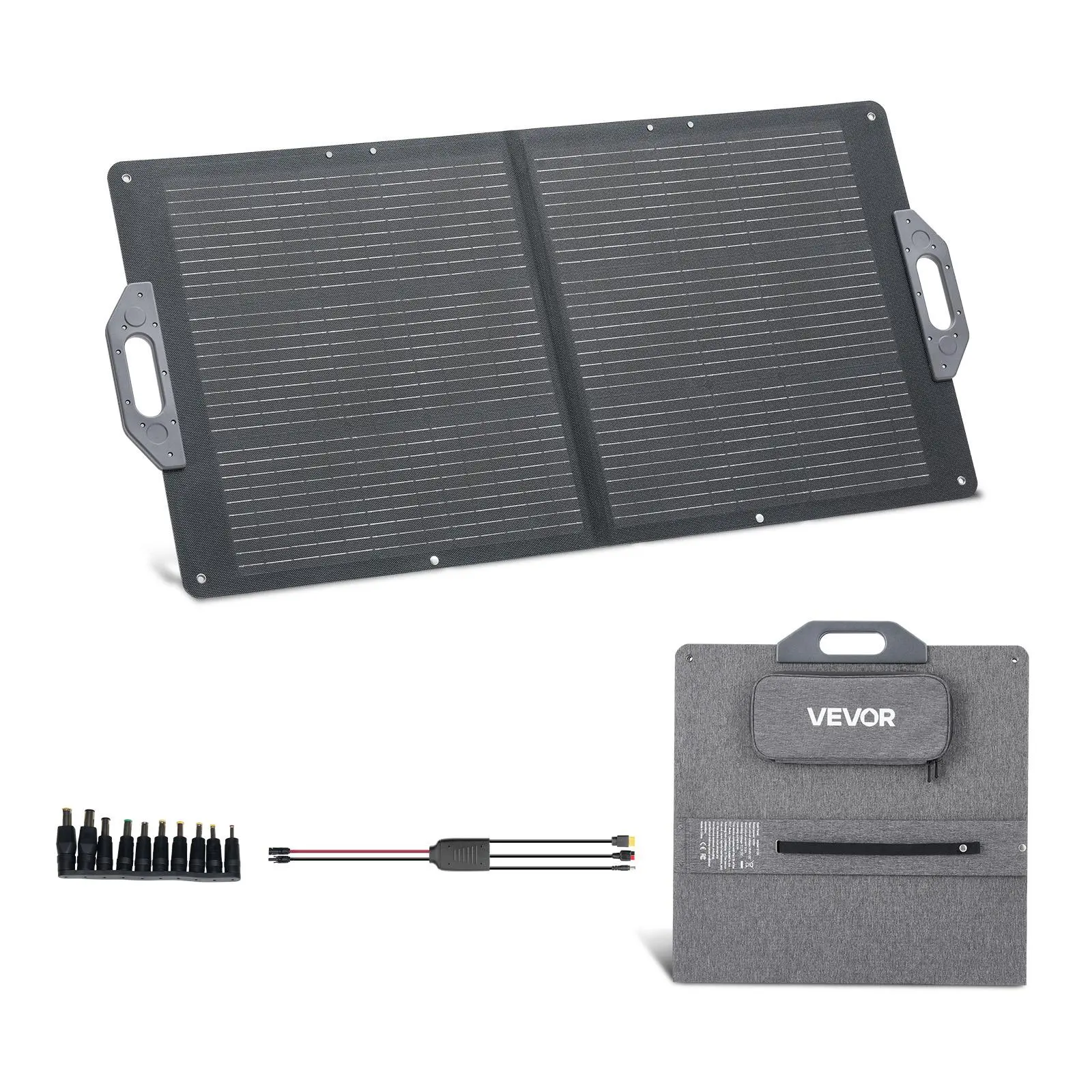 【Summerfinds】100W Foldable Monocrystalline Solar Panel - 24% High-Efficiency Portable Charger with MC4, USB-A, Type-C, DC Ports, IP65 Waterproof for Power Stations, Camping, Hiking, Folding Solar Panel, Solar Panels Portable