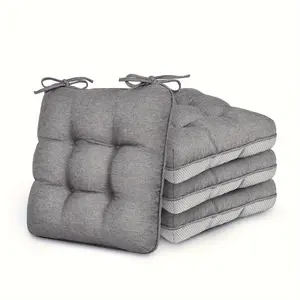 Memory Foam Chair Cushions Set Of 4, Outdoor/Indoor Chair Pads For Dining Chairs 4 Pack, Seat Cushions For Kitchen, Dining Room, Office, Patio Chairs 15.5"x15.5"