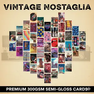 50PCS Aesthetic Unframed Wall Art Collage Kit for Bedroom Decor | Trendy Photo Art Prints for Teens Gen Z | Grunge Y2K Vintage Pink Coquette Styles | DIY Wall Art Poster Kit for Dorm Essentials | Multiple Styles for Room Makeover